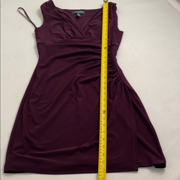 Ralph Lauren plum purple ruched side sleeveless dress 2 - Picture 9 of 9